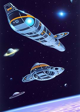 Spaceships in Space Planet