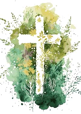 Spring Flower Cross Art
