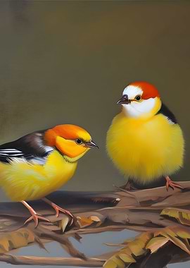 Two baby birds sitting