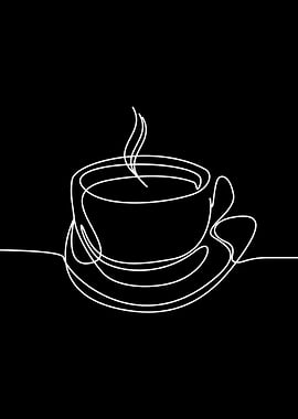 One Line Art Coffee
