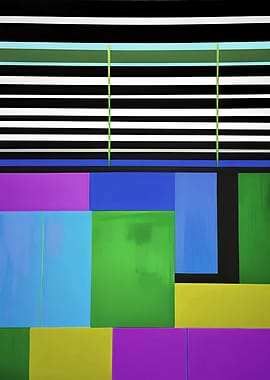 Geometric Ocean Painting