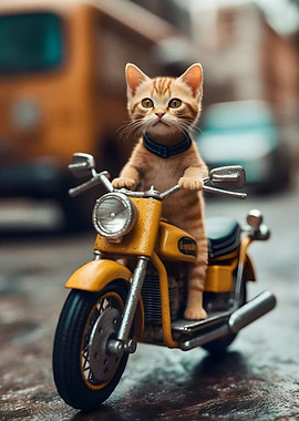 Cute Cat Riding