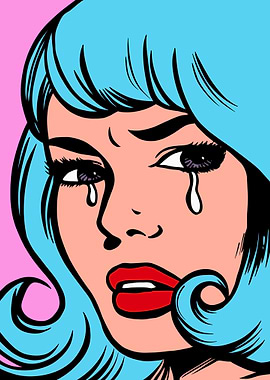 Sad girl pop art
