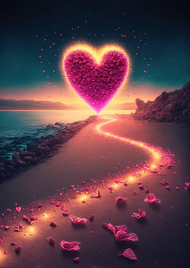 Heart on the beach