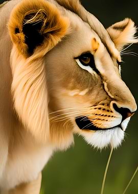 Close up of a lion art