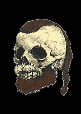 Viking Beard Skull Art