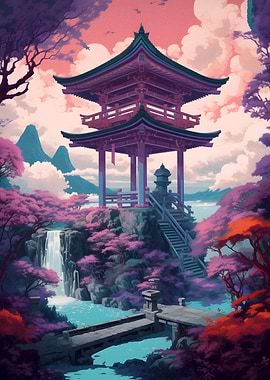 Torii gate in the river