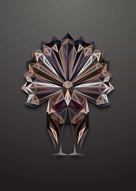 Turkey Lowpoly Engraved