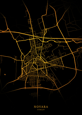 Novara City Map Gold