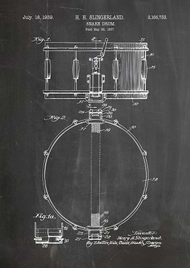 Snare drum patent 1939