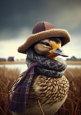 Duck Warm Hat Portrait