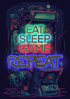 Gaming Gamer Neon Poster