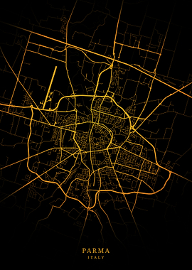 Parma City Map Gold