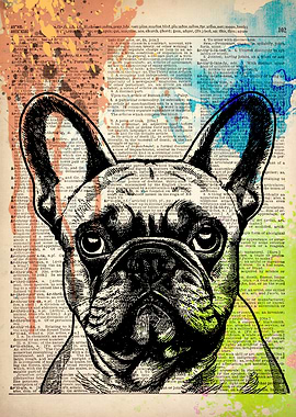French Bulldog line art