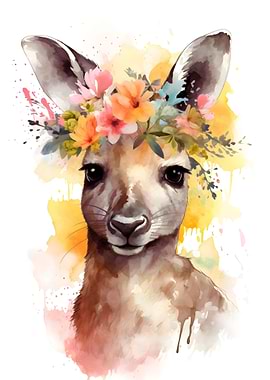 Floral Baby Kangaroo