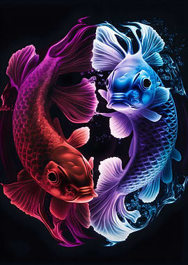 Neon Koi Fish