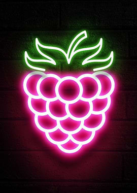 Raspberry neon fruit
