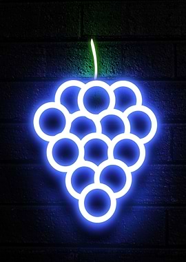 Grapes neon fruit
