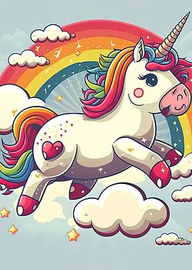 Adorable rainbow Unicorn