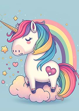 Adorable rainbow Unicorn