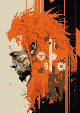 Abstract Cyberpunk Human