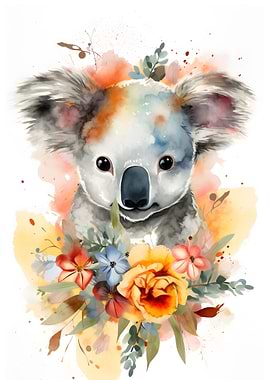 Floral Baby Koala