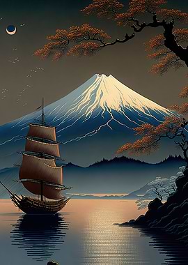 Vintage Asian landscape