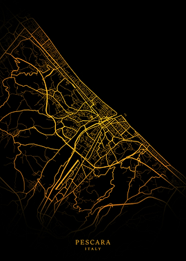 Pescara City Map Gold