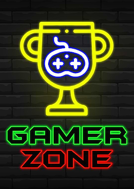 Gaming Gamer Poster Neon