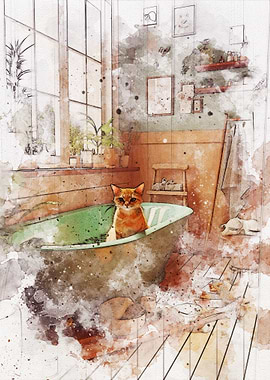 Cute Cat Bathroom