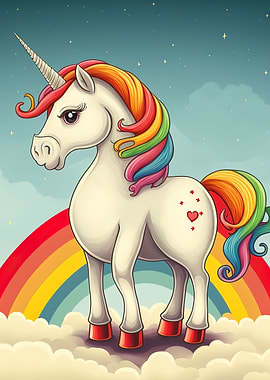 Adorable rainbow Unicorn