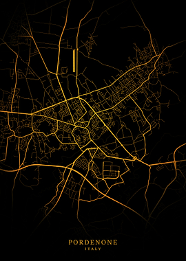 Pordenone City Map Gold
