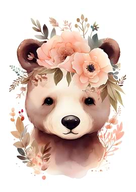 Floral Baby Bear