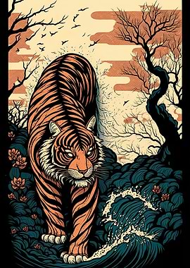Tiger Ukiyo e Japan China