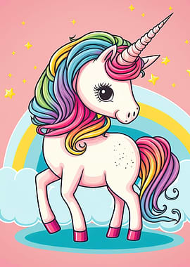 Adorable rainbow Unicorn