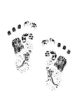 Footprints human feet bare