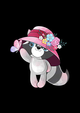 Butterflies Around Raccoon