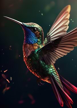 Hummingbird Fly Portrait