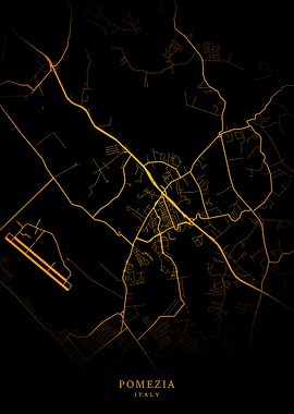 Pomezia City Map Gold