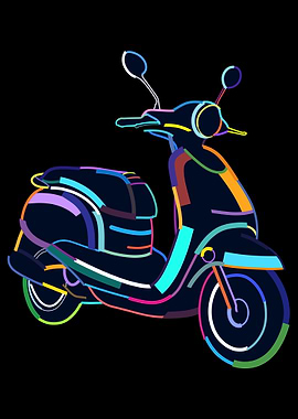 Abstract retro scooter