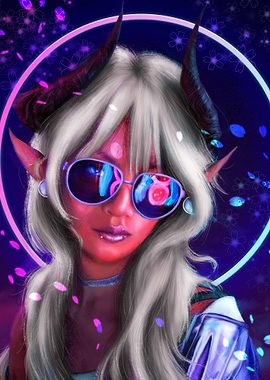 Neon Oni Portrait