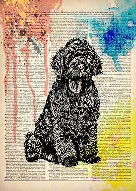 Labradoodle dog art