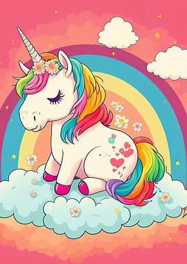 Adorable rainbow Unicorn