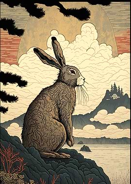 Hare Ukiyo e Japan China