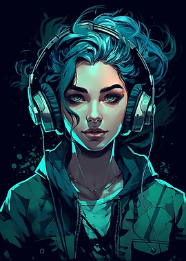 Cute Anime Gamer Girl