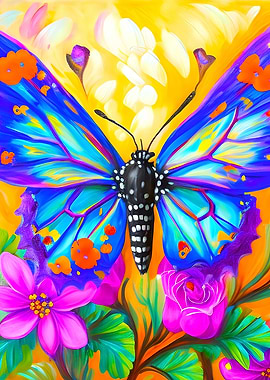 Butterfly on a yellow