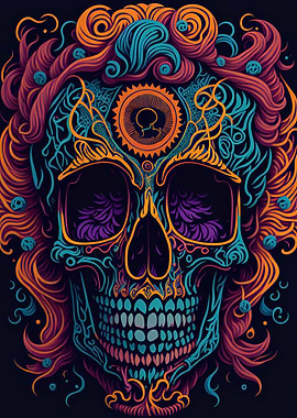 Psychedelic Skull Odyssey
