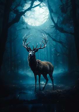 Deer in Moonlight