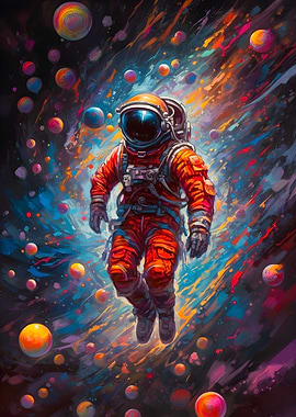 Astronaut floating space
