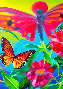 Flowers and butterflies